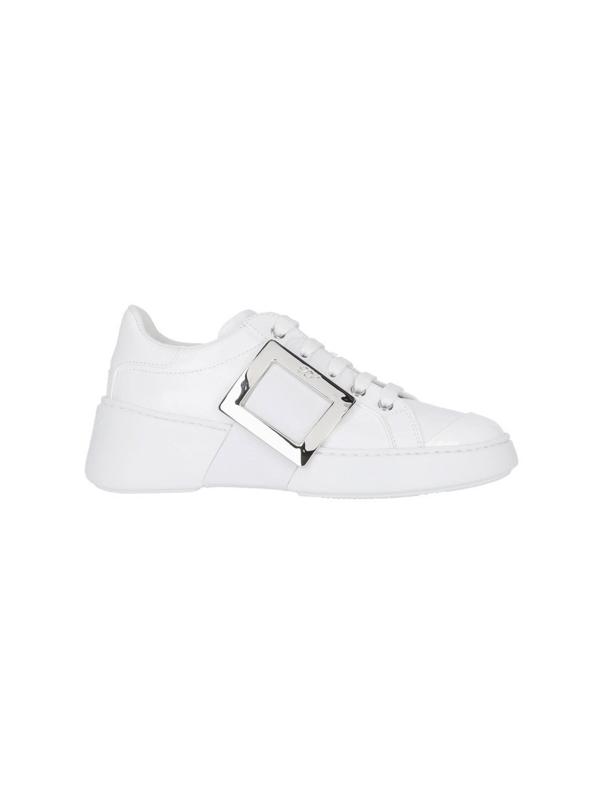 Roger Vivier Women's Viv Skate Leather Sneakers In White