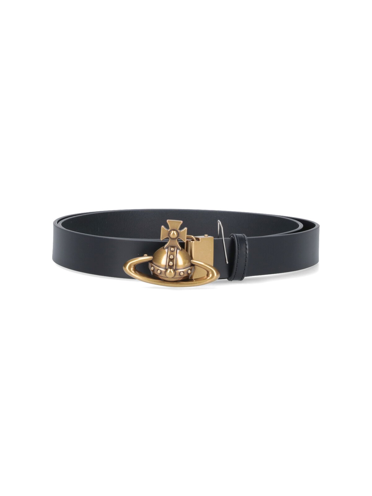 Vivienne Westwood 'orb' Logo Belt In Black  