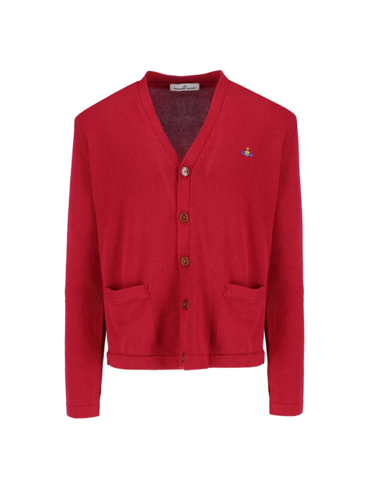 Shop Vivienne Westwood Logo Cardigan In Red