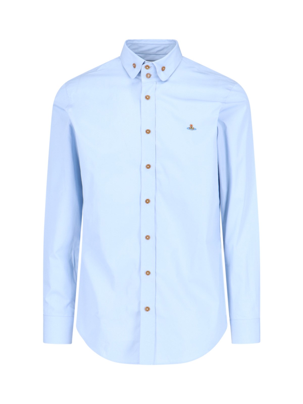 Shop Vivienne Westwood 'krall' Logo Shirt In Light Blue