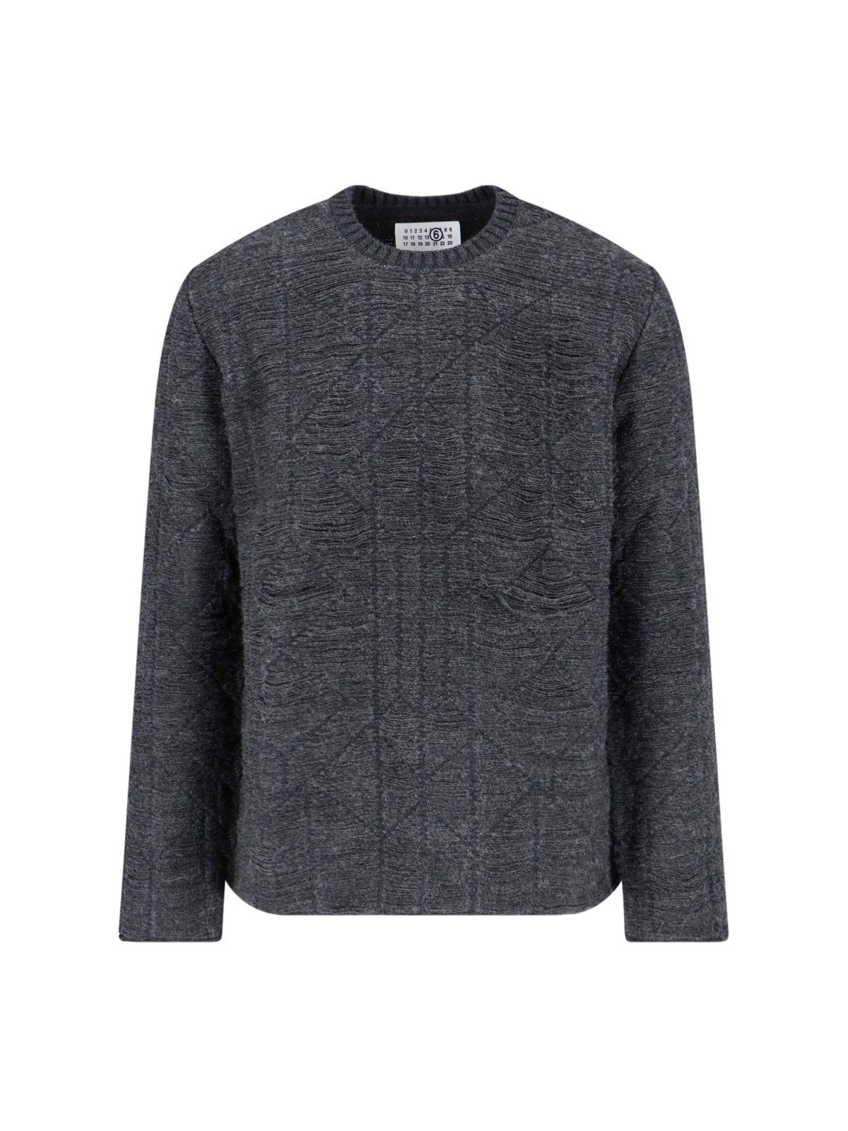 Shop Mm6 Maison Margiela Crewneck Sweater In Gray