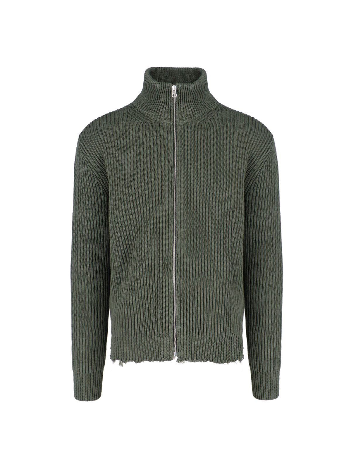 Shop Mm6 Maison Margiela Zip Sweater In Green