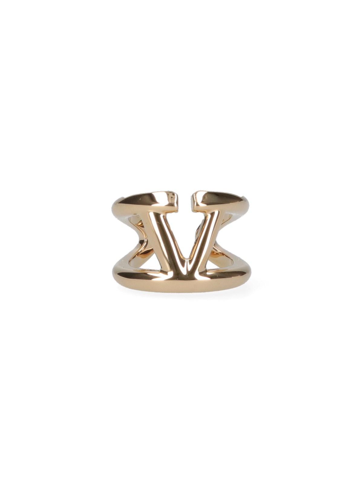 Valentino Garavani Logo Ring In Gold