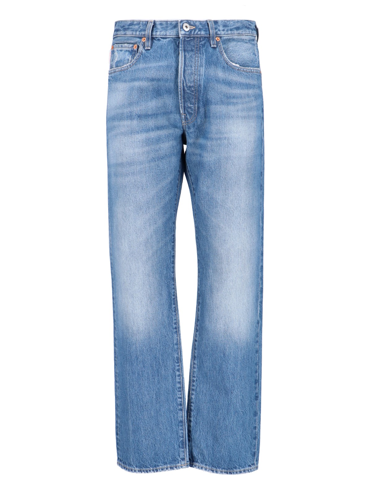 Valentino Blue Washed-effect Denim Jeans In Blue