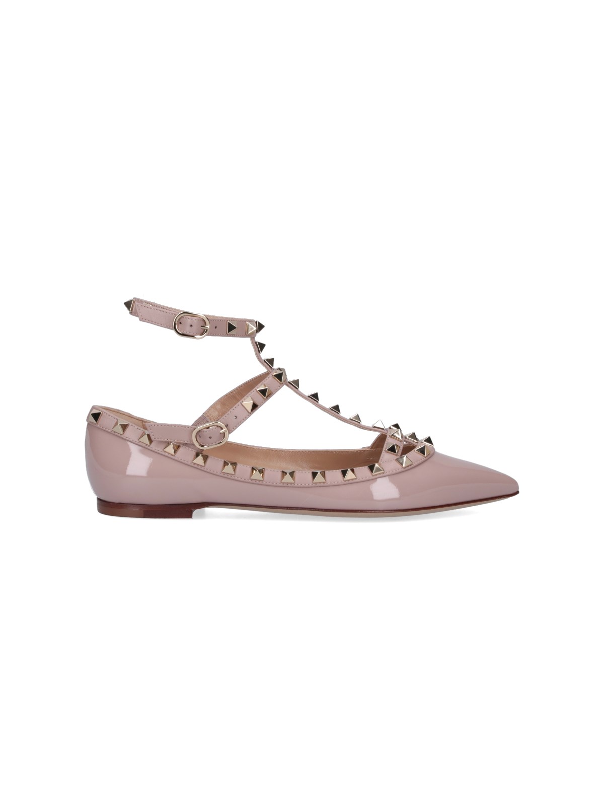 Valentino Lace-up Shoes With Ankle Strap And Studded Detailing In Pink