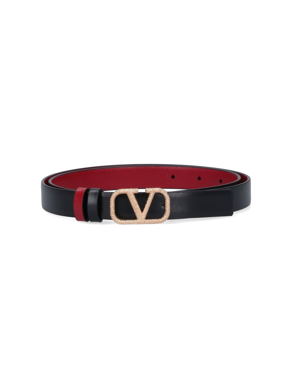 Shop Valentino "vlogo Signature" Reversible Belt In Black  