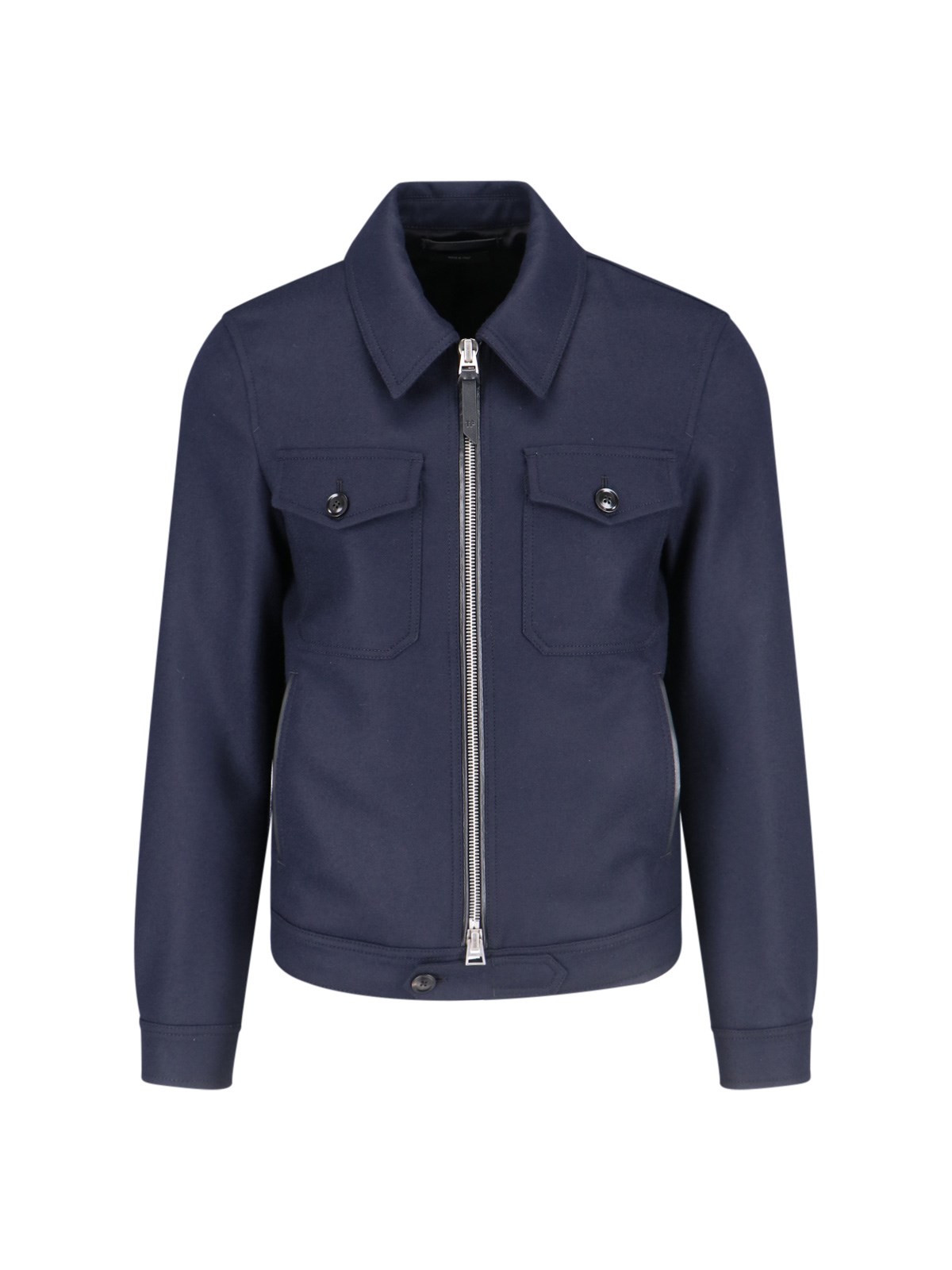 Shop Tom Ford Zip Tech Jacket In Blue