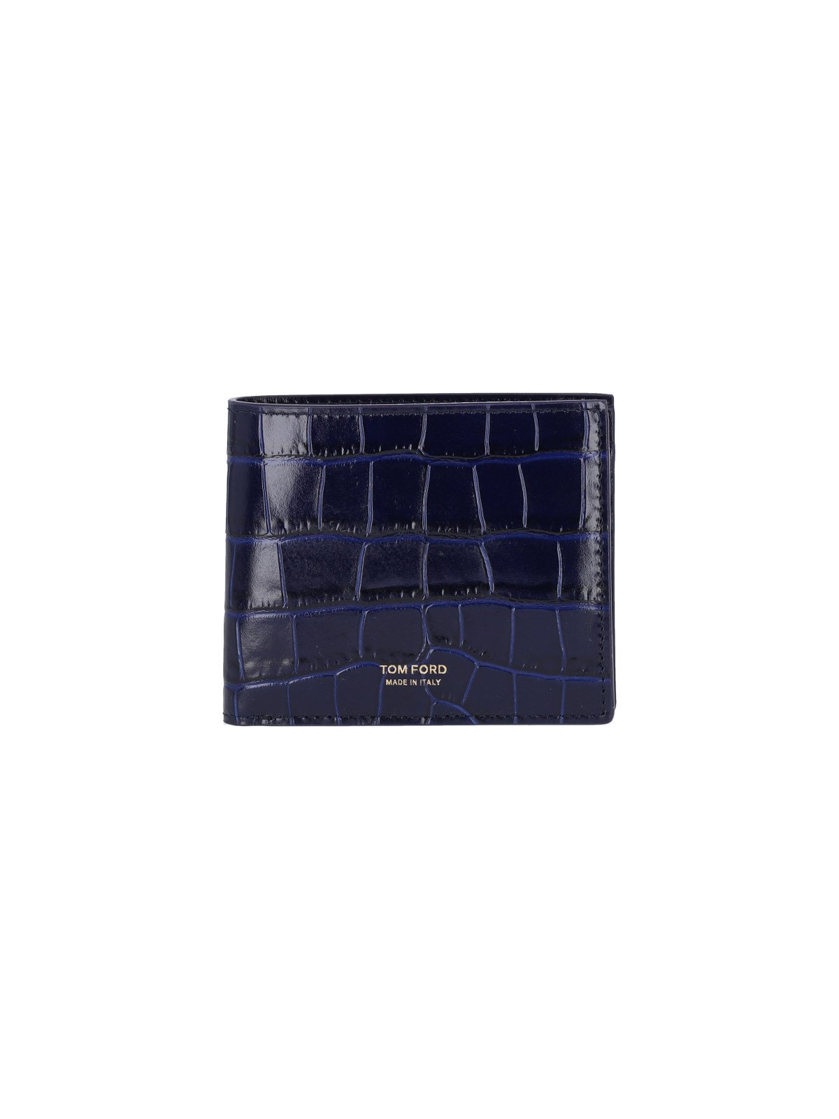 Tom Ford Bifold Logo Wallet In Blue