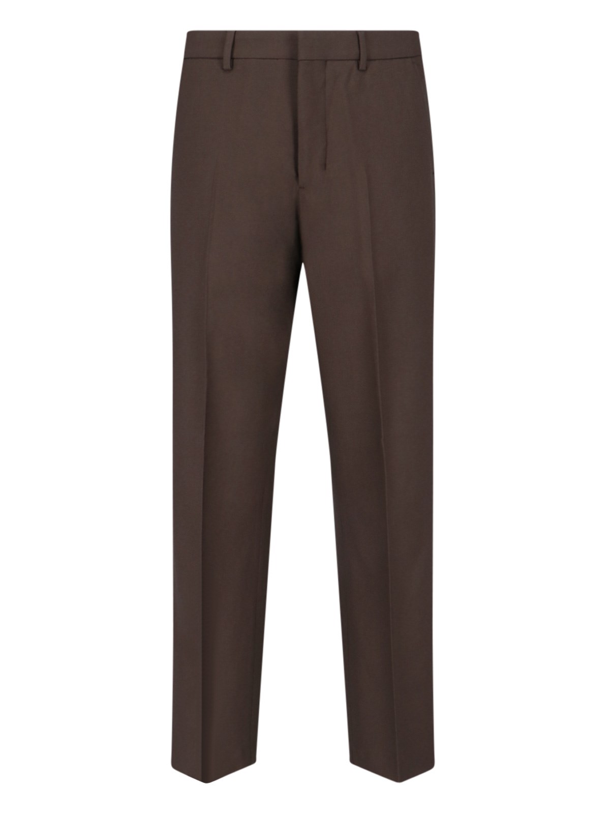 Shop Ami Alexandre Mattiussi Straight Pants In Brown