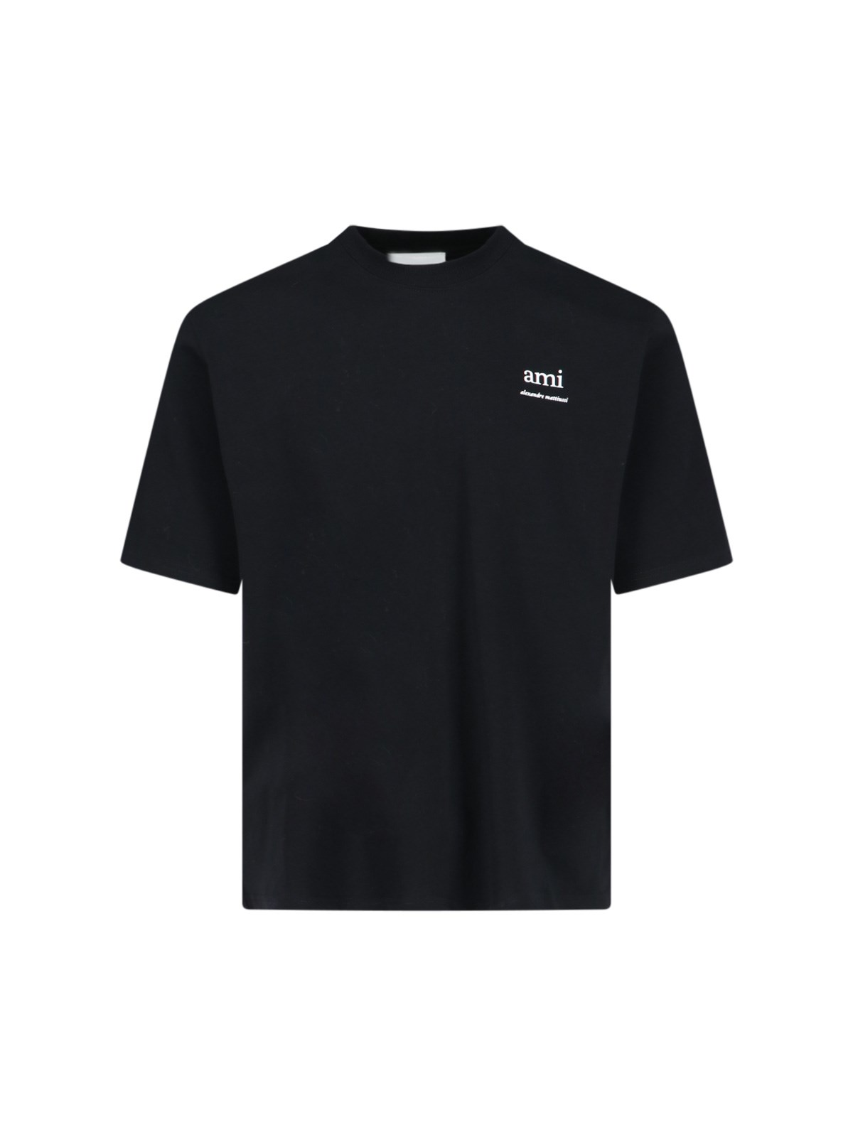 Shop Ami Alexandre Mattiussi Logo T-shirt In Black  