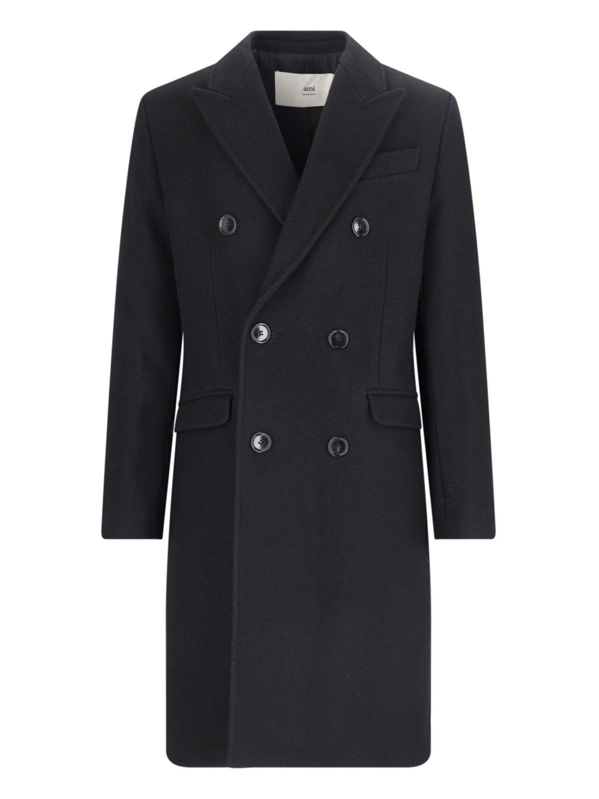 Shop Ami Alexandre Mattiussi Double-breasted Coat In Black  