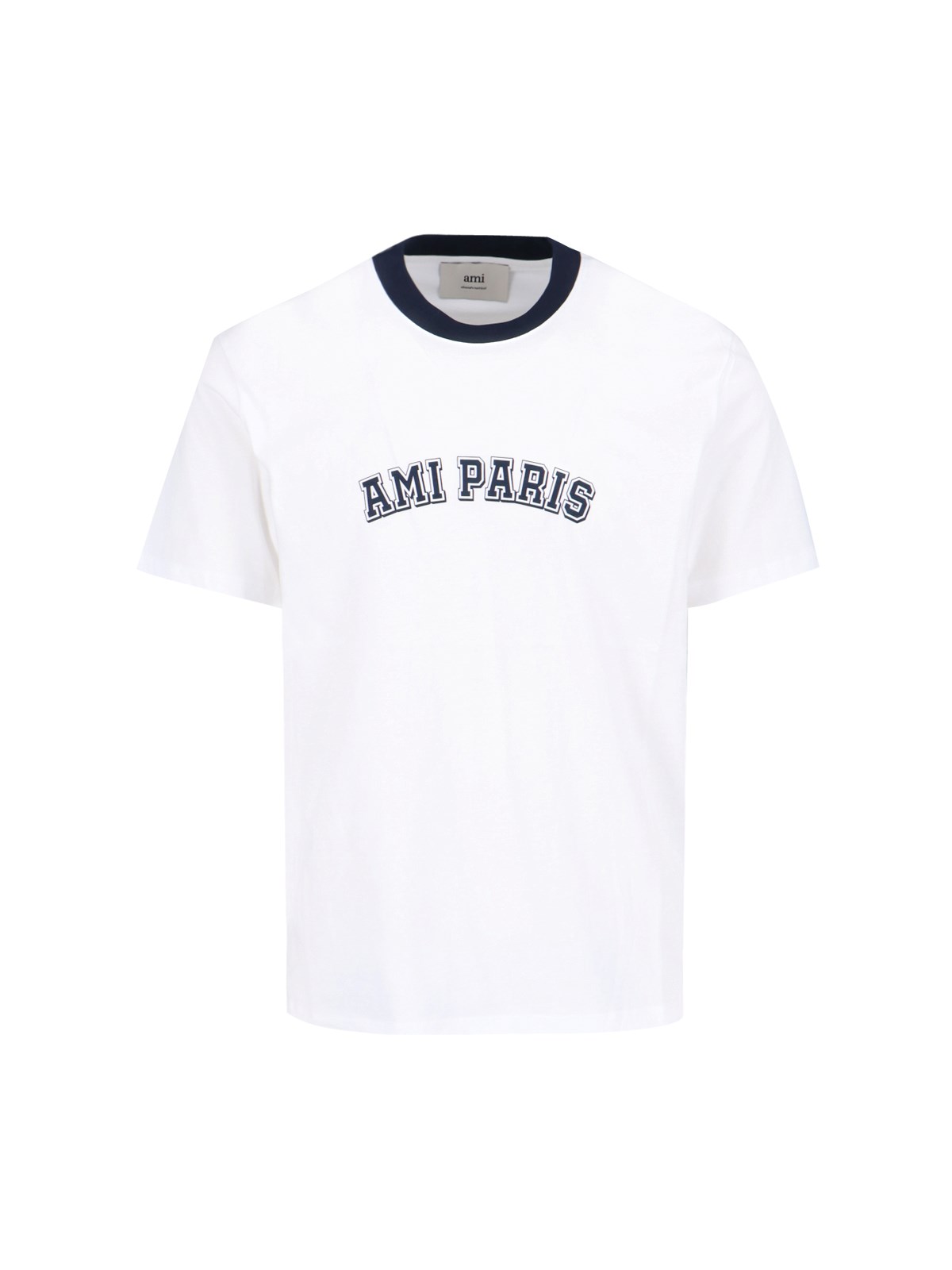 Shop Ami Alexandre Mattiussi "paris" Logo T-shirt In White