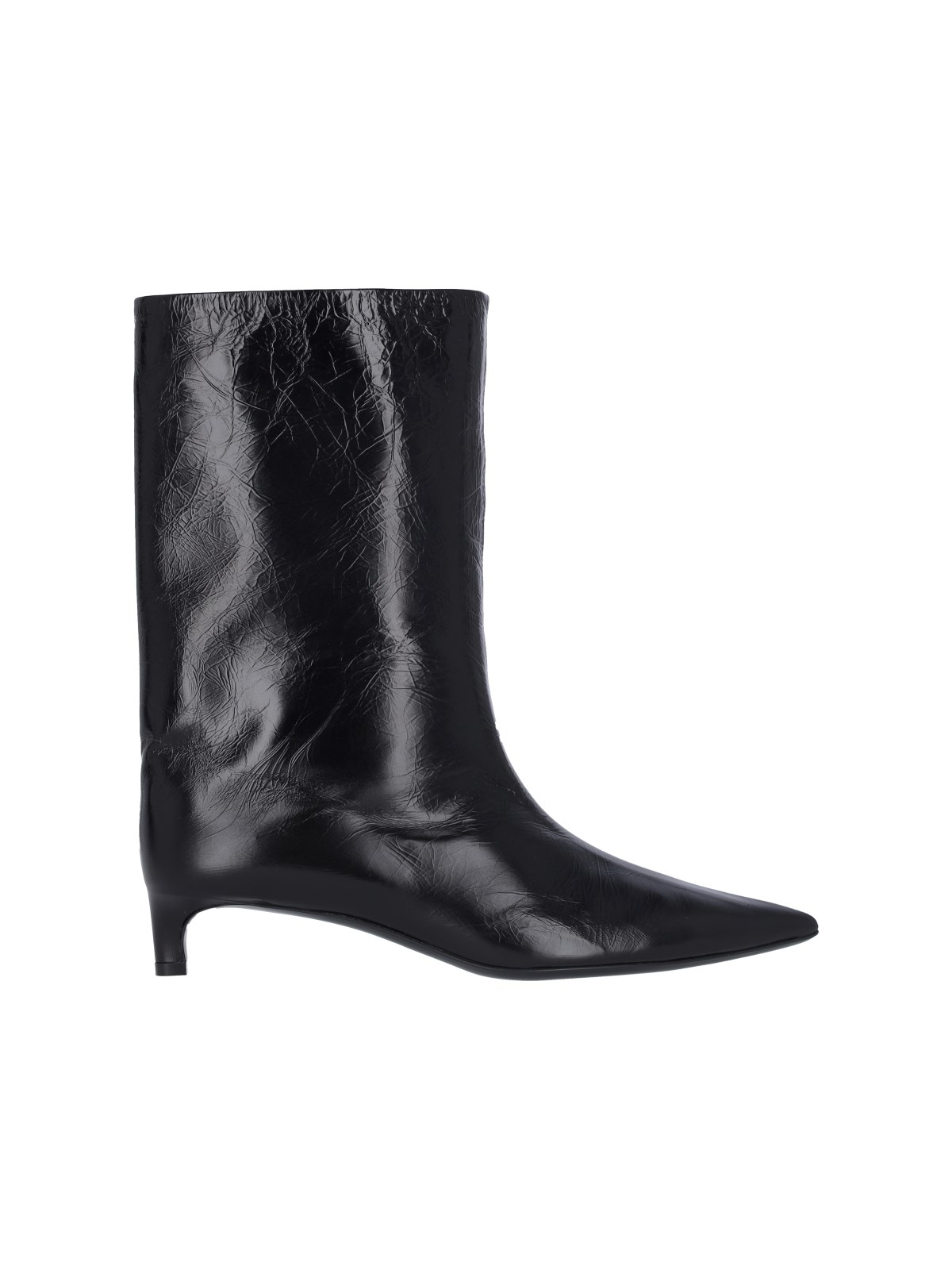 Shop Jil Sander Leather Ankle Boots In Black  