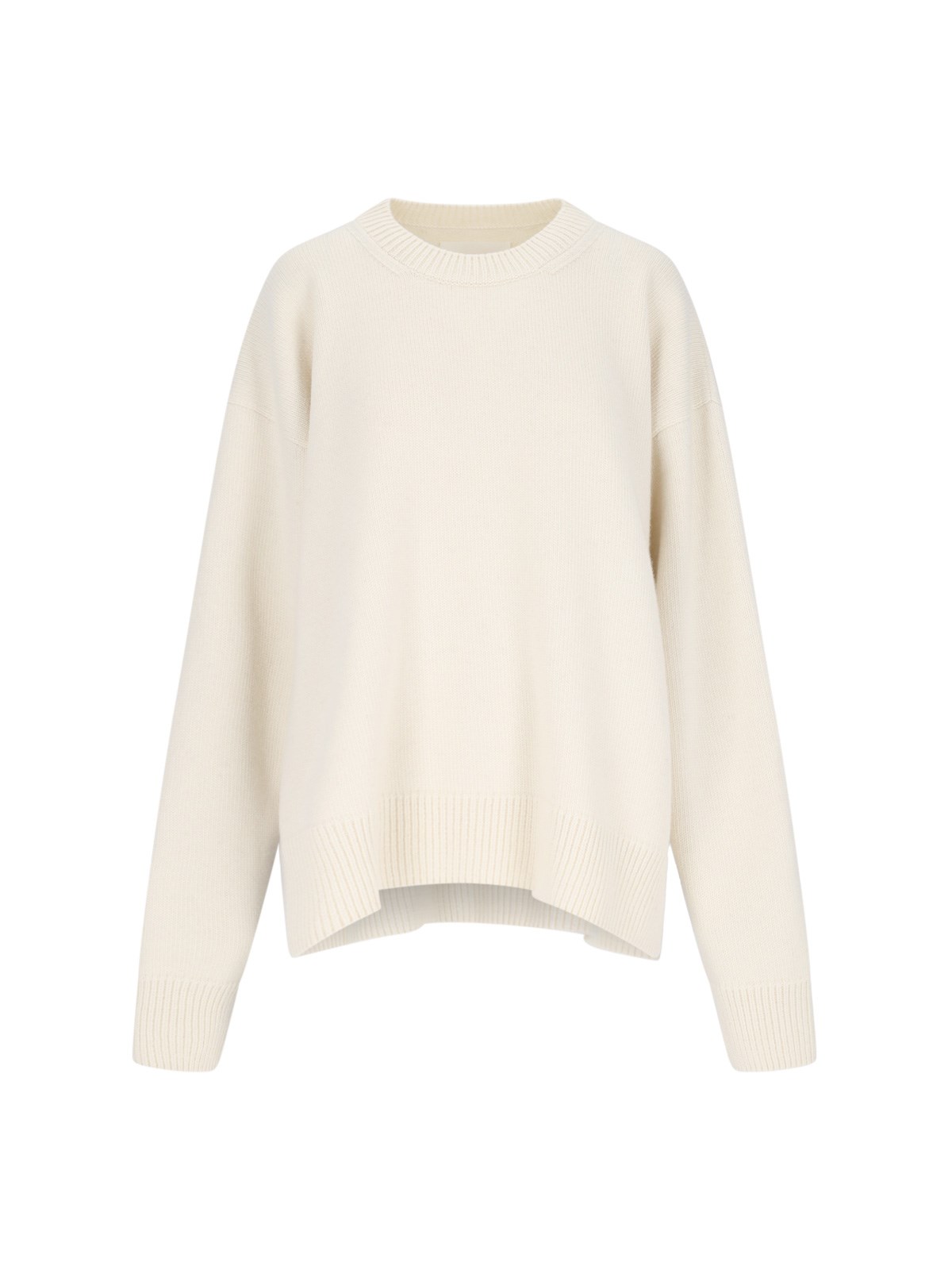 Jil Sander Wool Crew Neck Sweater In Neutral