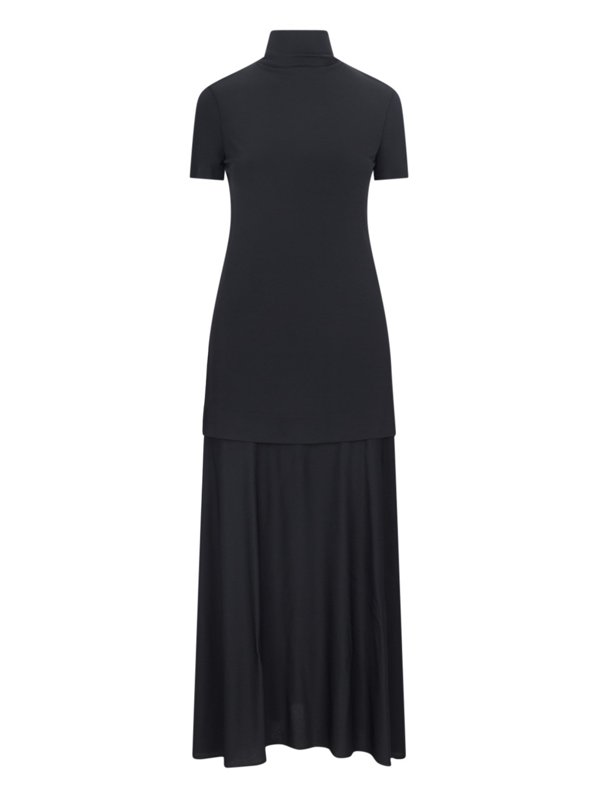 Shop Jil Sander Draped Midi Dress In Black  