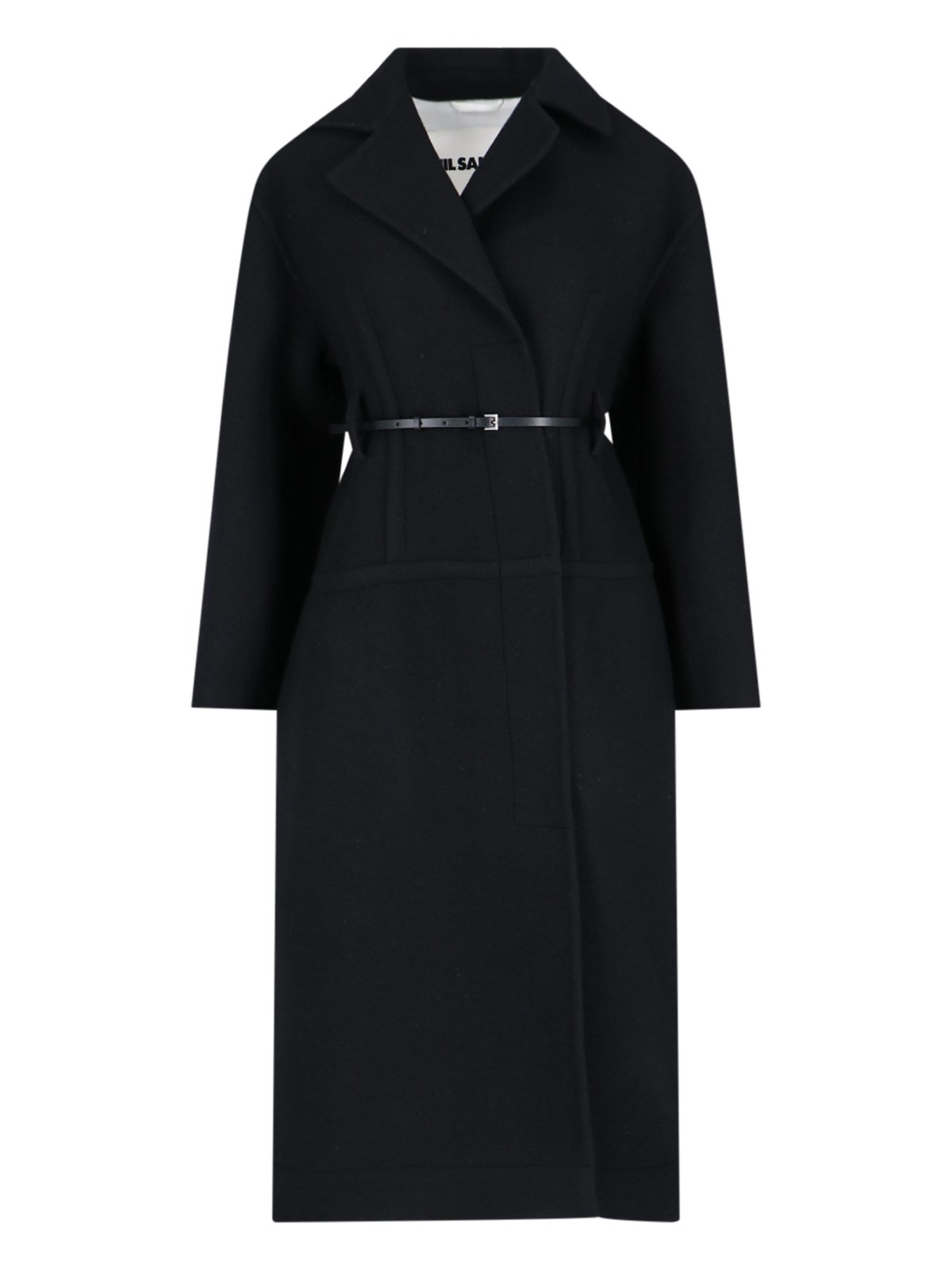 Shop Jil Sander Virgin Wool Midi Coat In Black  