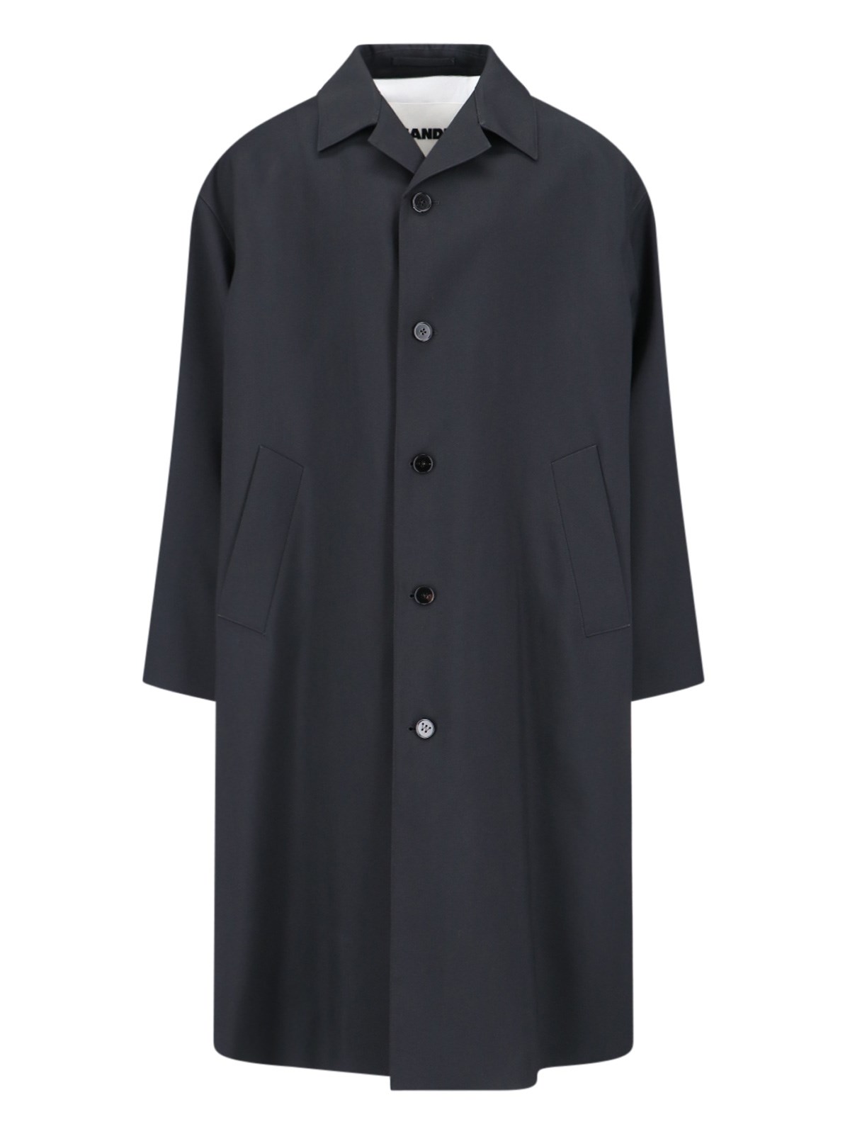 Jil Sander Single-breasted Wool Coat In Black  