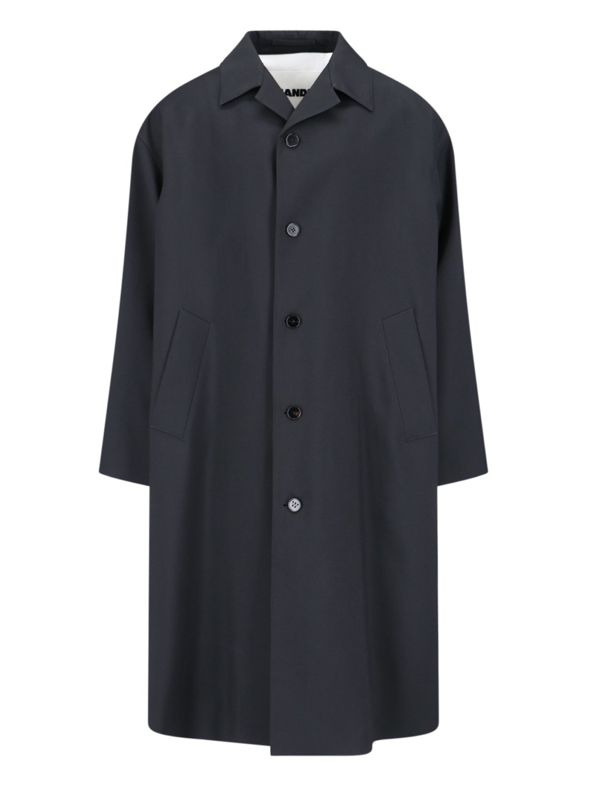 Shop Jil Sander Single-breasted Wool Coat In Black  