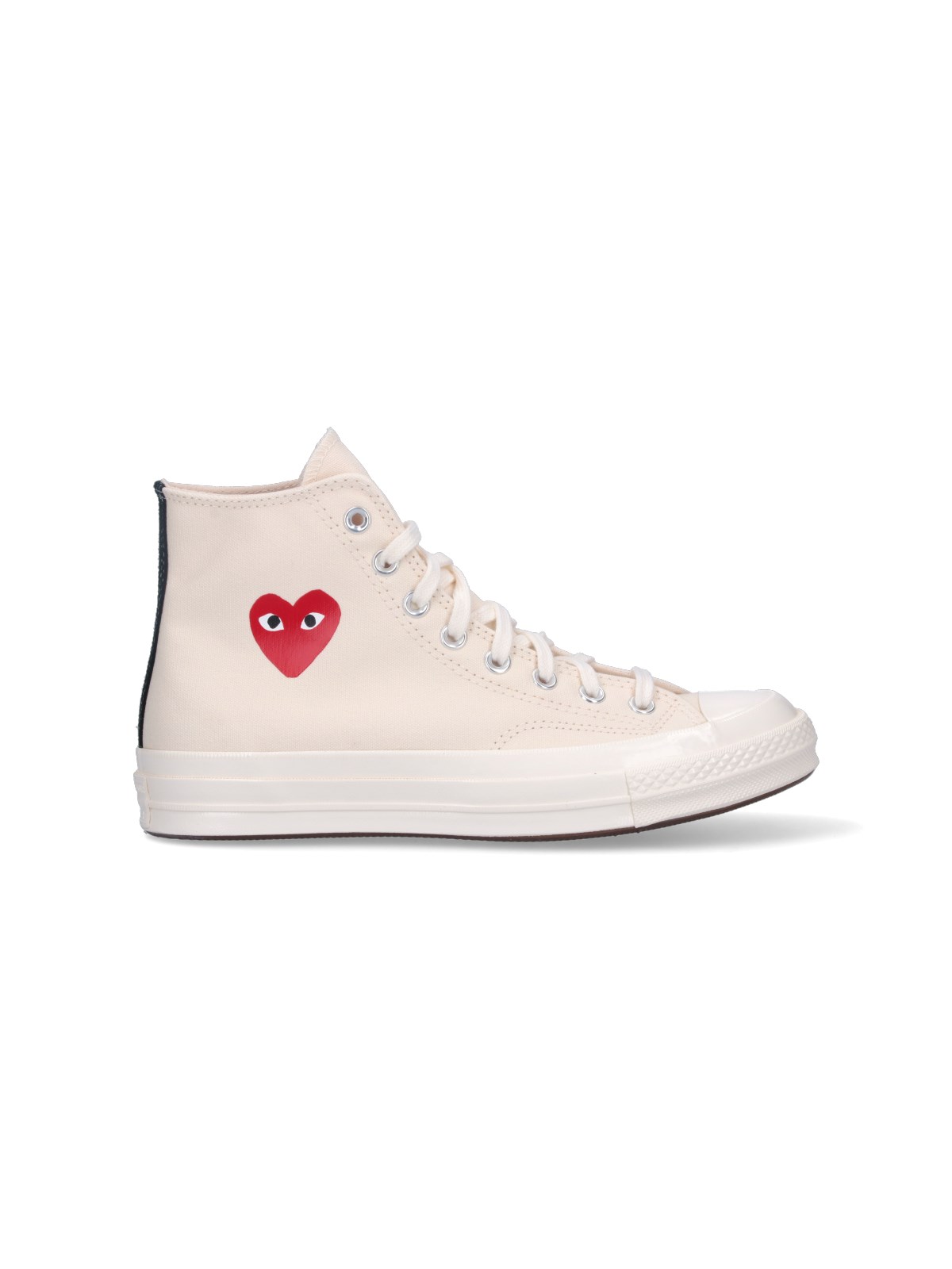 Shop Comme Des Garçons Play High Top "converse Chuck 70" Sneakers In Beige