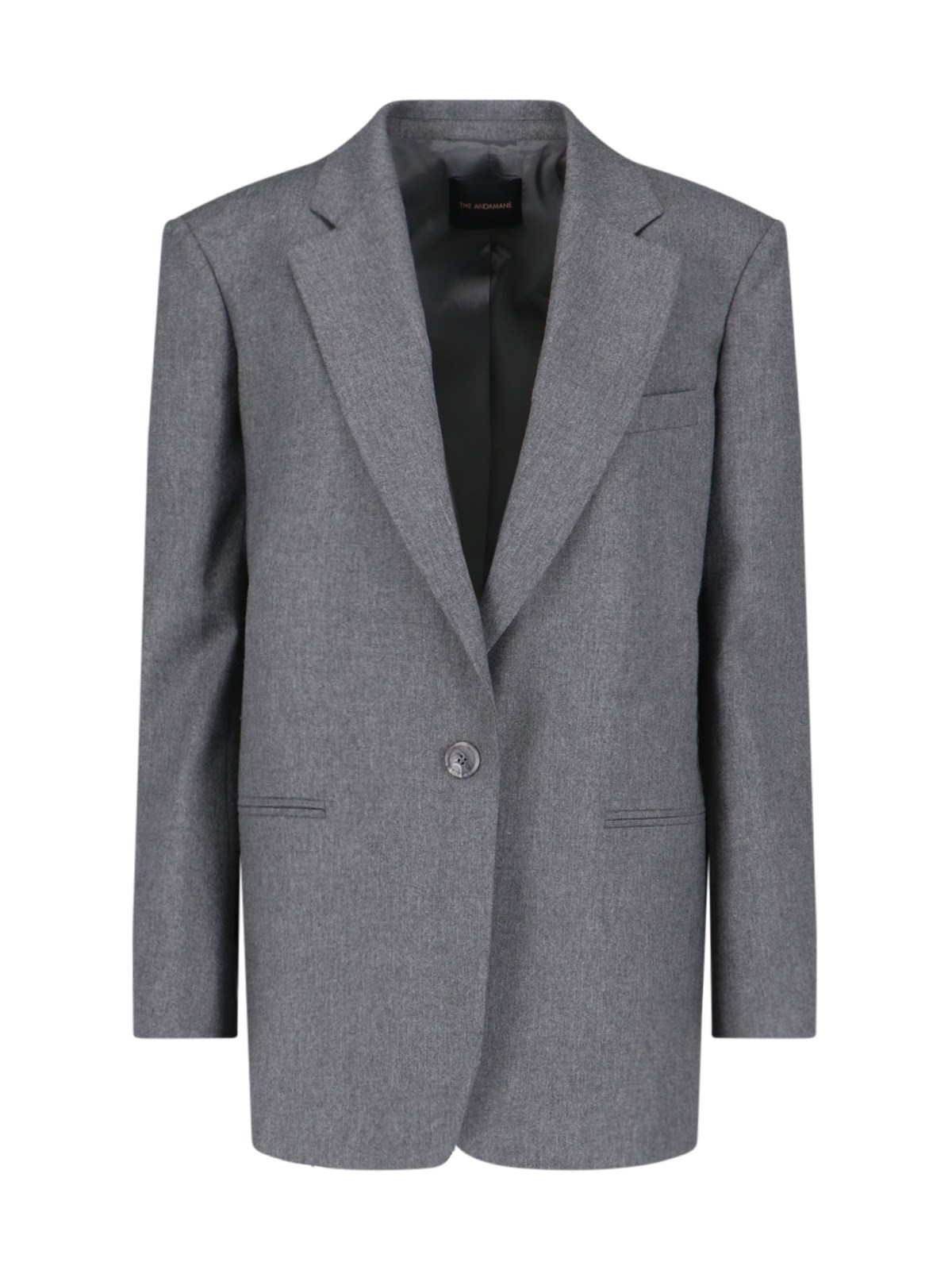 The Andamane Tailored Jacket With Front Pockets And Notch Lapel In Gray
