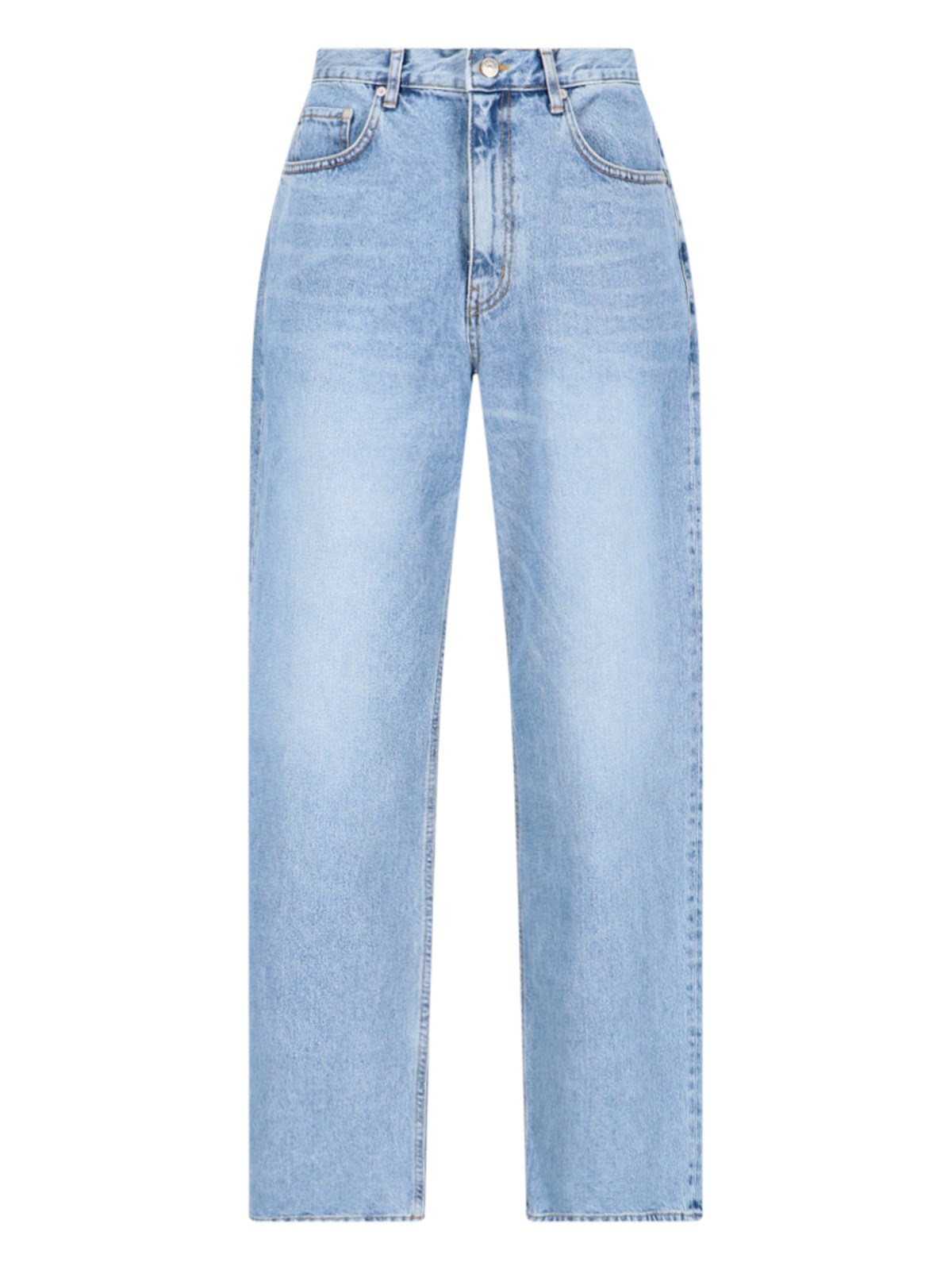 Shop Dunst Wide Jeans In Light Blue