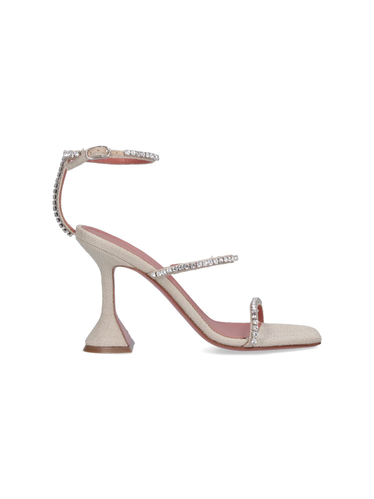 Shop Amina Muaddi Sandals "gilda" In Beige