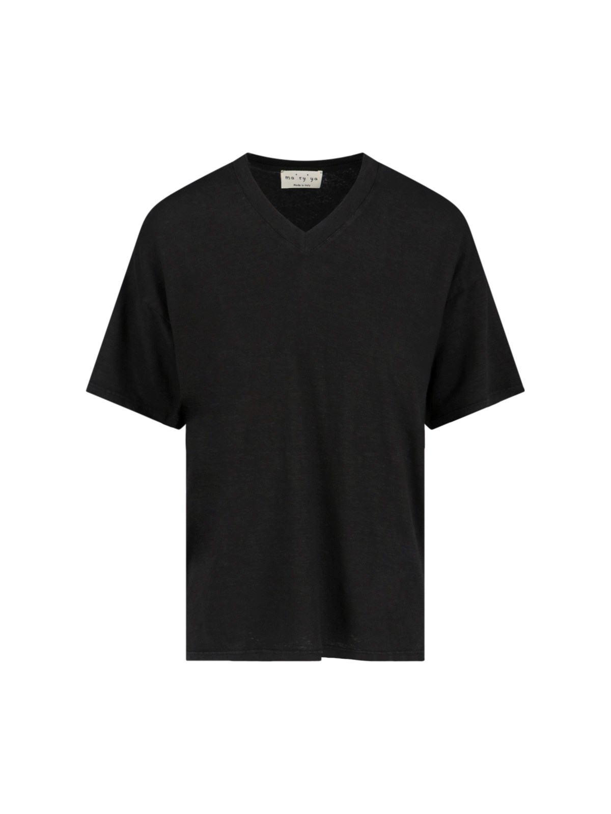 Ma'ry'ya Linen T-shirt In Black  