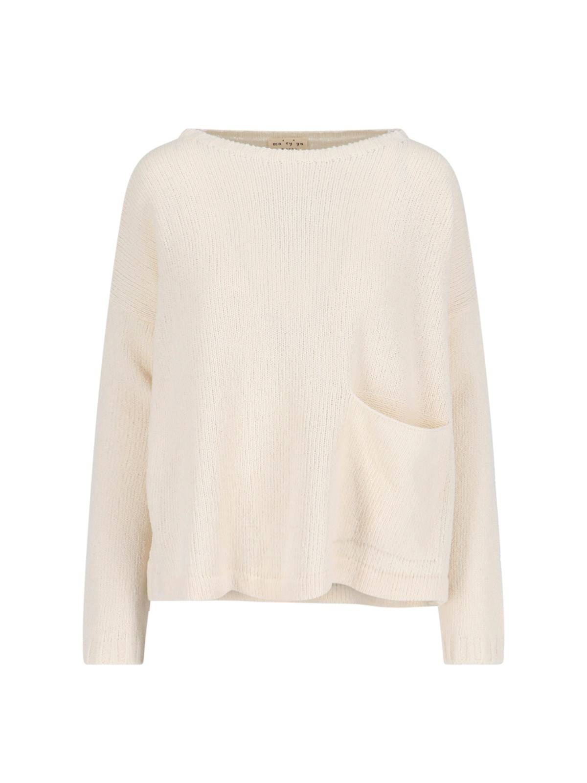 Ma'ry'ya Pocket Detail Sweater In Cream