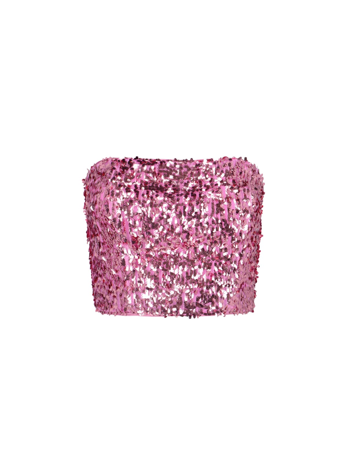 Rotate Birger Christensen Sequined Crop Top In Pink