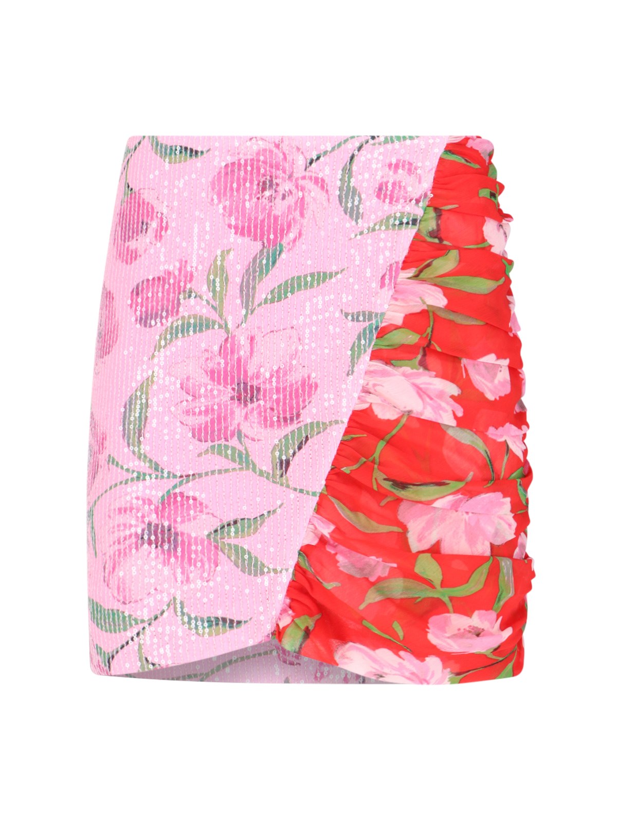 Rotate Birger Christensen Floral-printed Mini Skirt In Pink