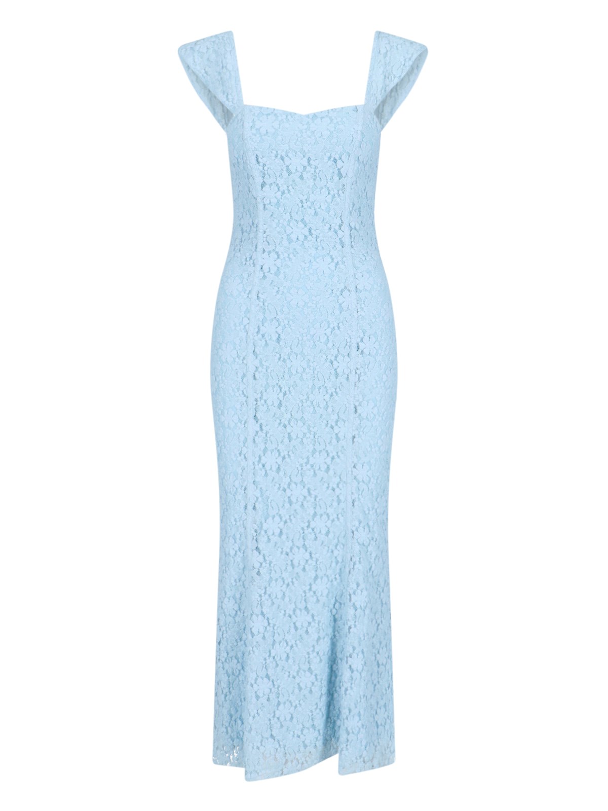Shop Rotate Birger Christensen Maxi Lace Dress In Light Blue