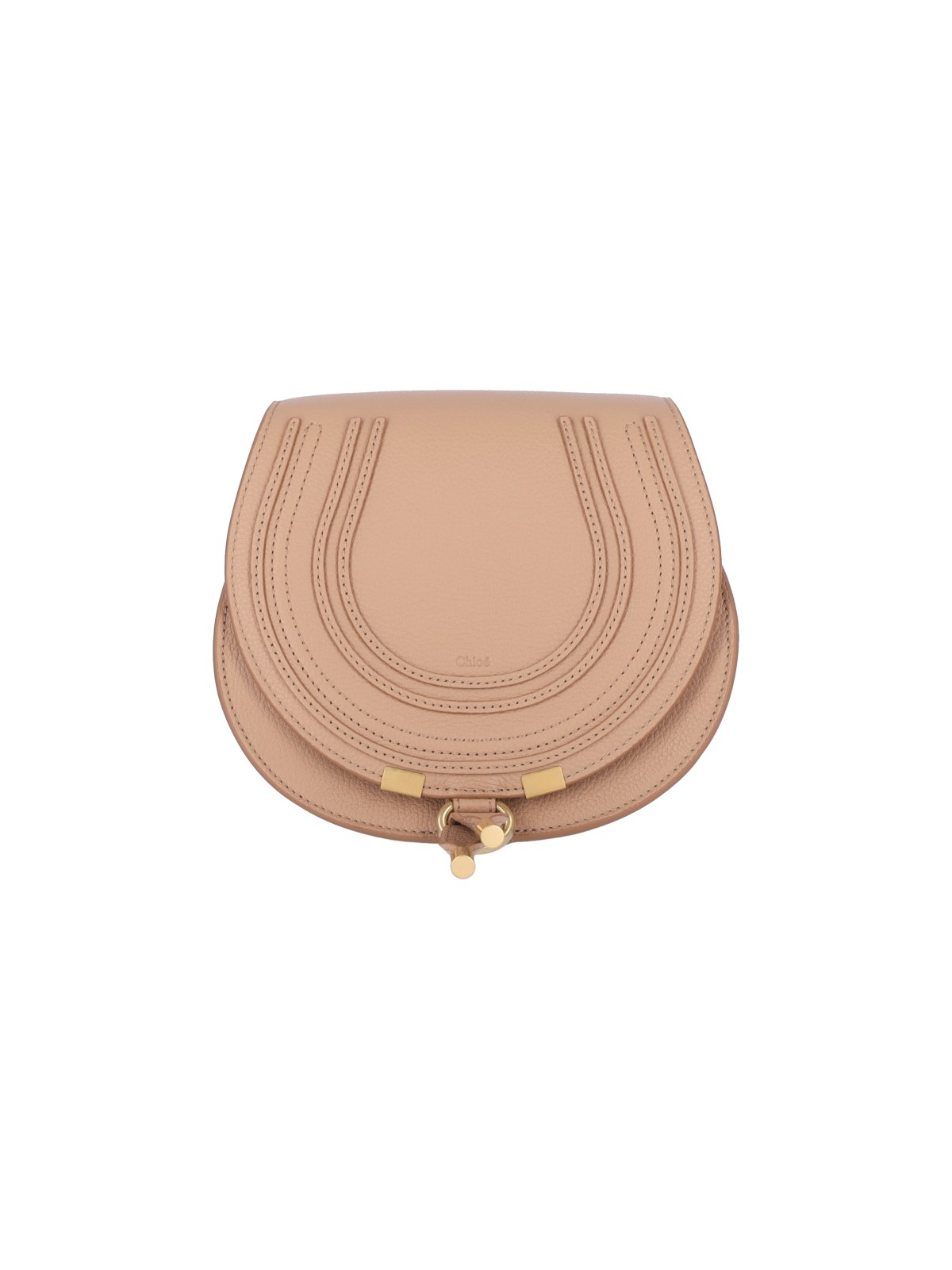 Shop Chloé Small Crossbody Bag "marcie" In Beige