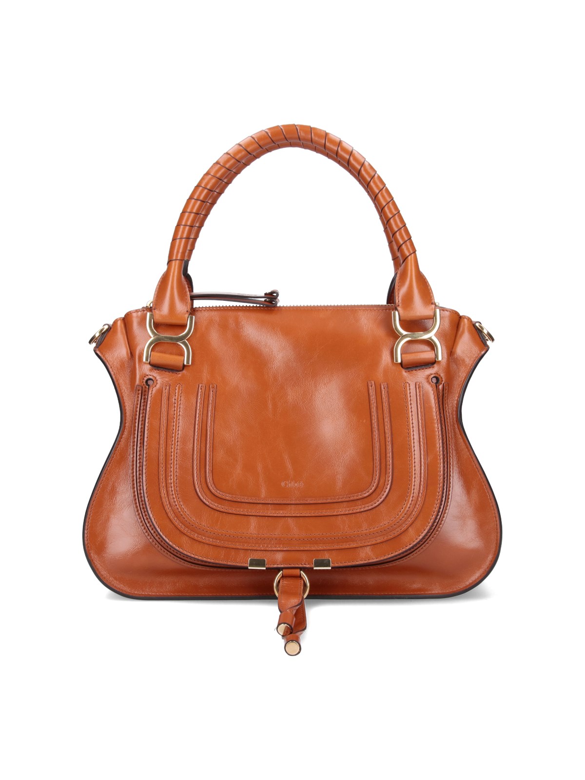 Shop Chloé "marcie" Crossbody Bag In Brown