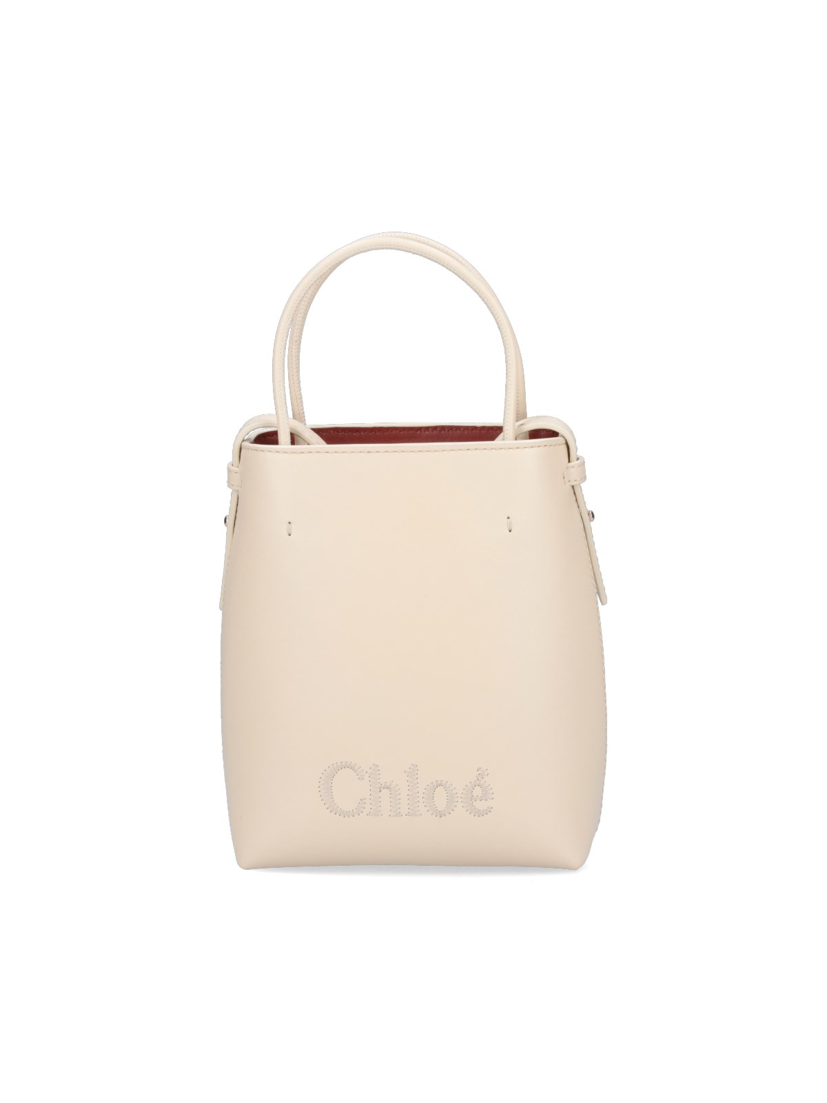 Shop Chloé Micro Bag "sense" In Cream