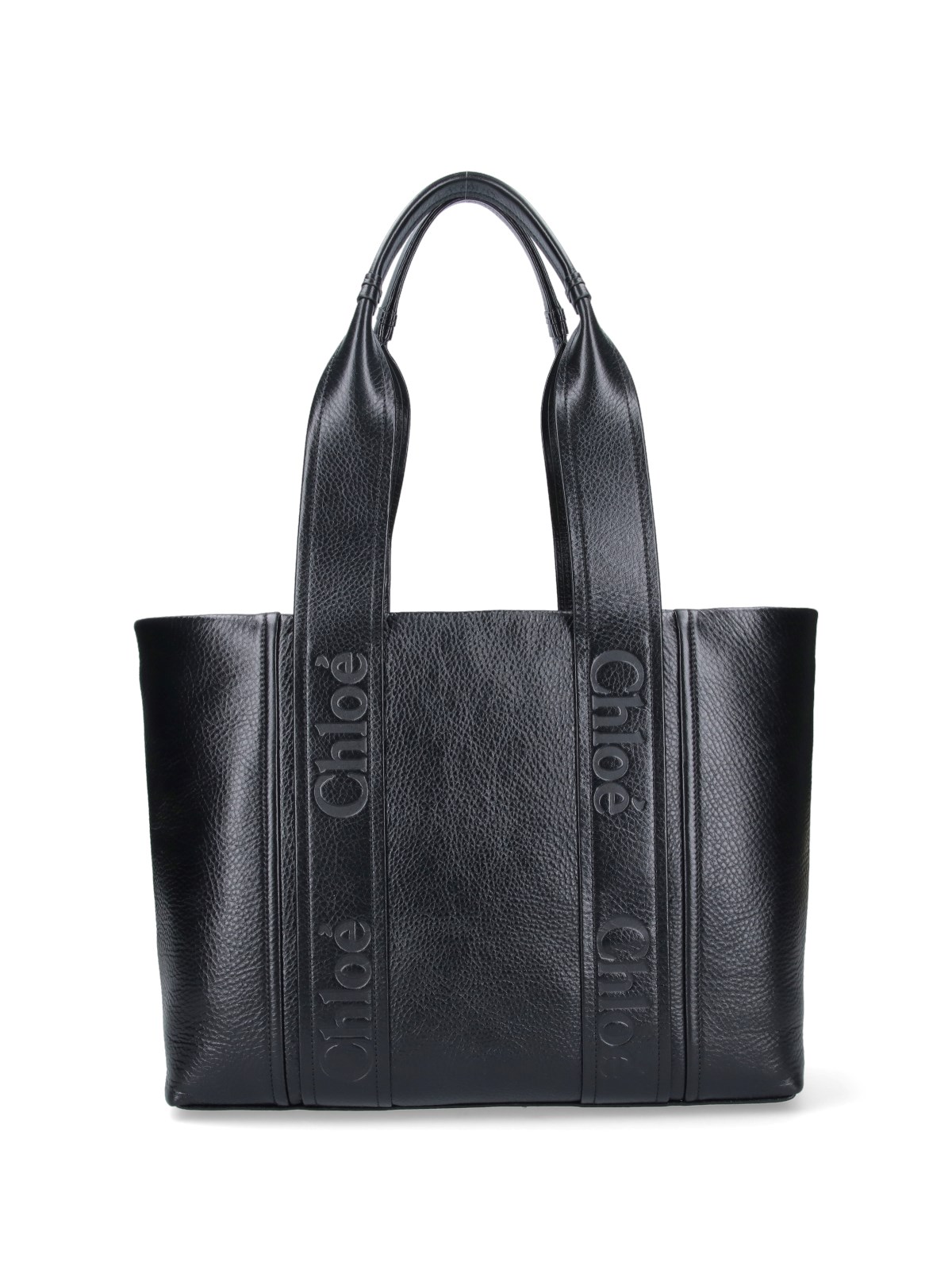 Shop Chloé 'woody' Tote Bag In Black  