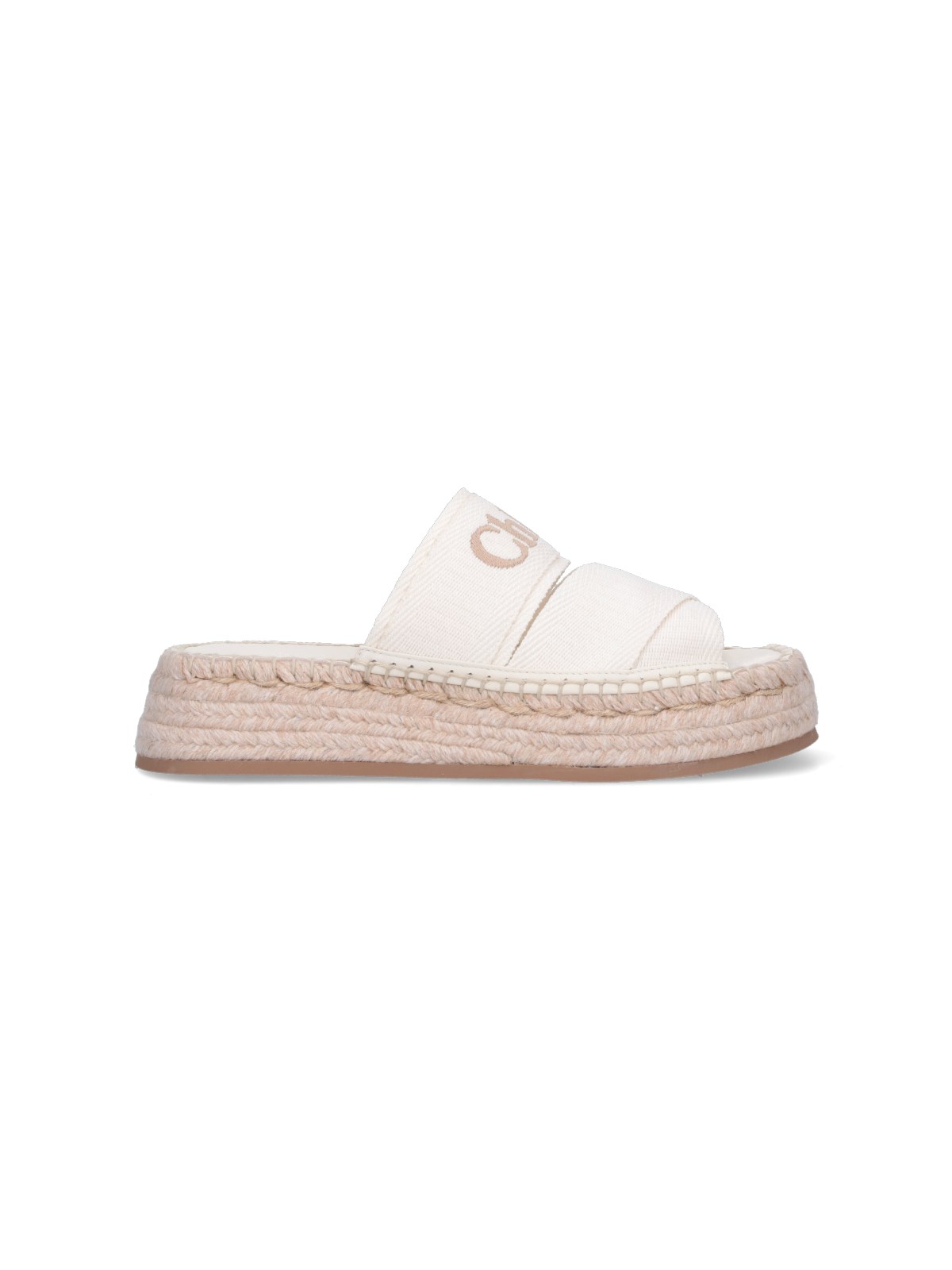 Shop Chloé "mila" Espadrilles Sandals In Cream