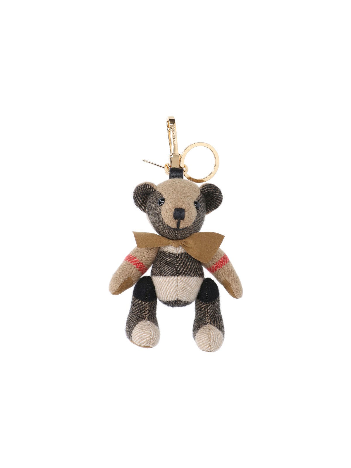 Shop Burberry "orsetto Thomas" Keyring In Beige