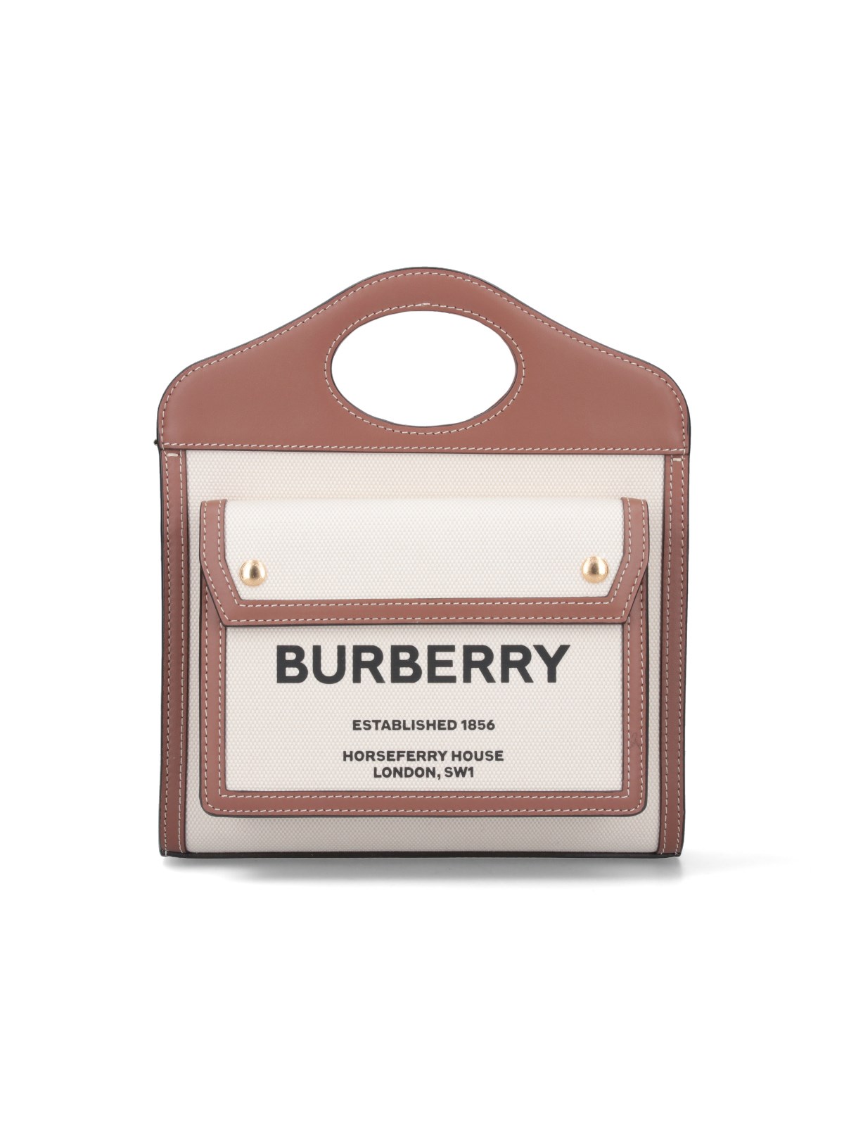 Shop Burberry Mini 'pocket' Bag In Cream
