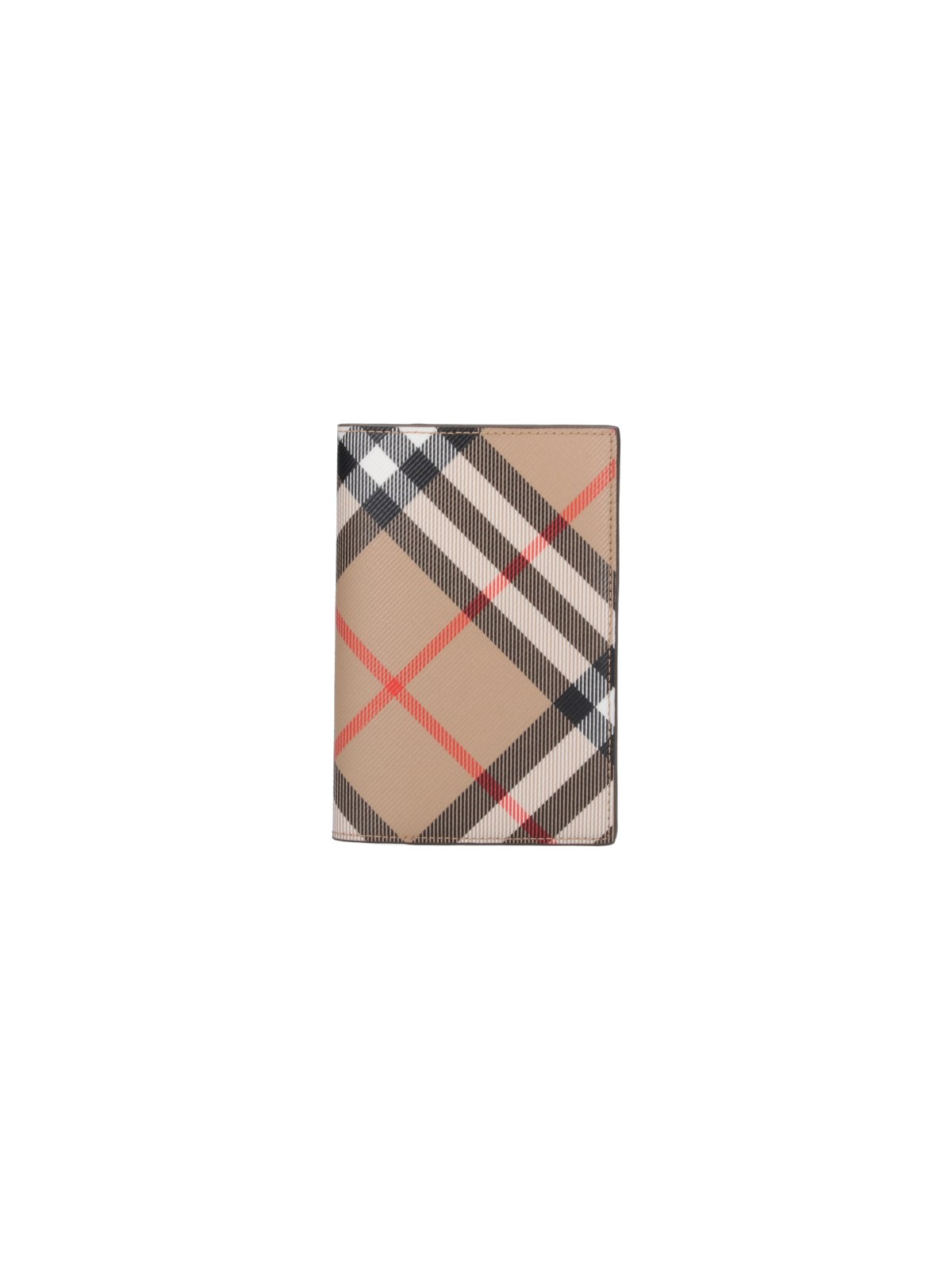 Shop Burberry "check" Book Passport Holder In Brown