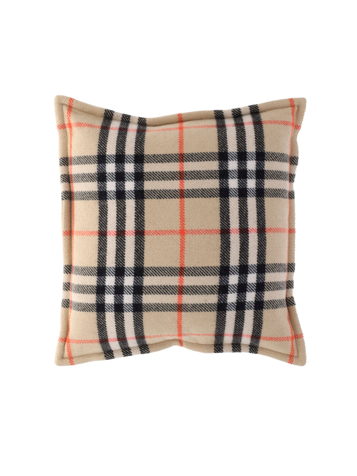 Shop Burberry Cushion "check" In Beige