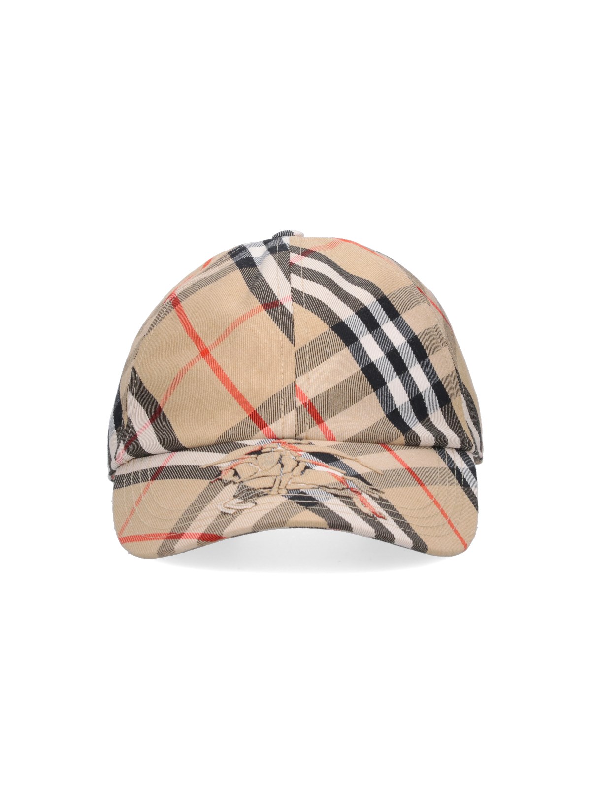 Shop Burberry 'check' Baseball Cap In Beige