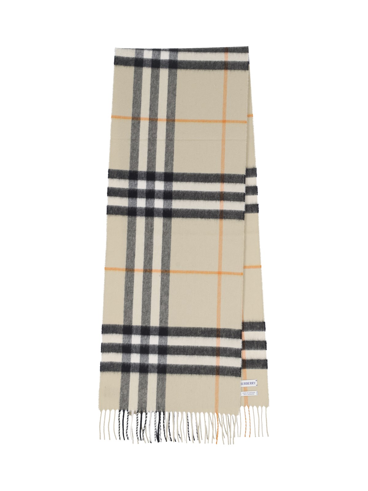 Shop Burberry 'check' Scarf In Green