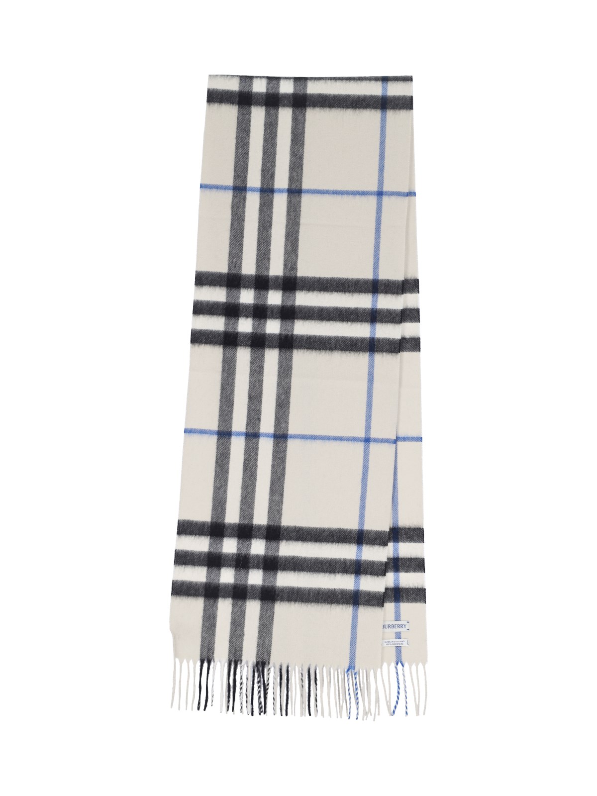 Shop Burberry 'check' Scarf In Taupe