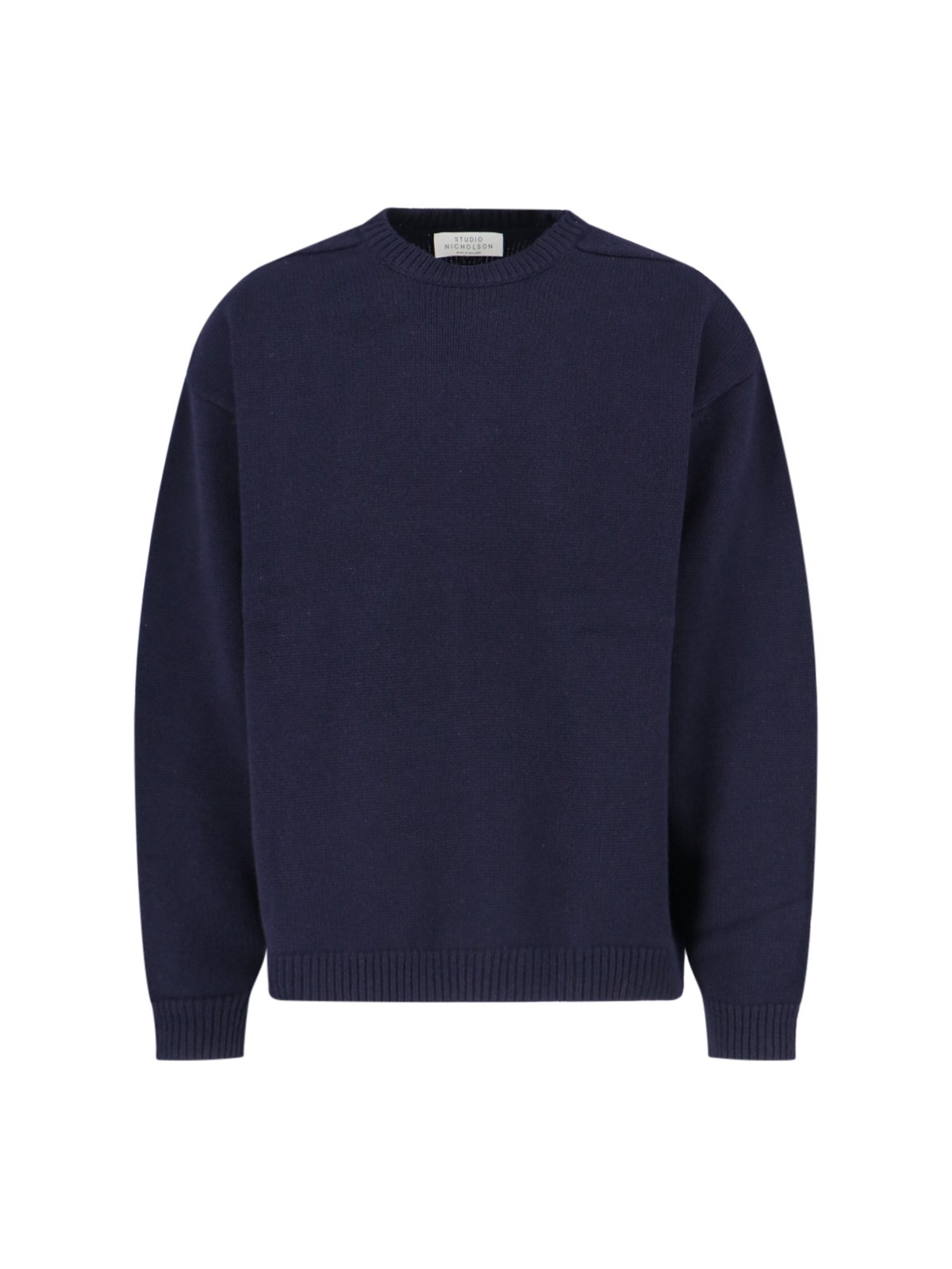 Shop Studio Nicholson Basic Sweater "hemyl" In Blue