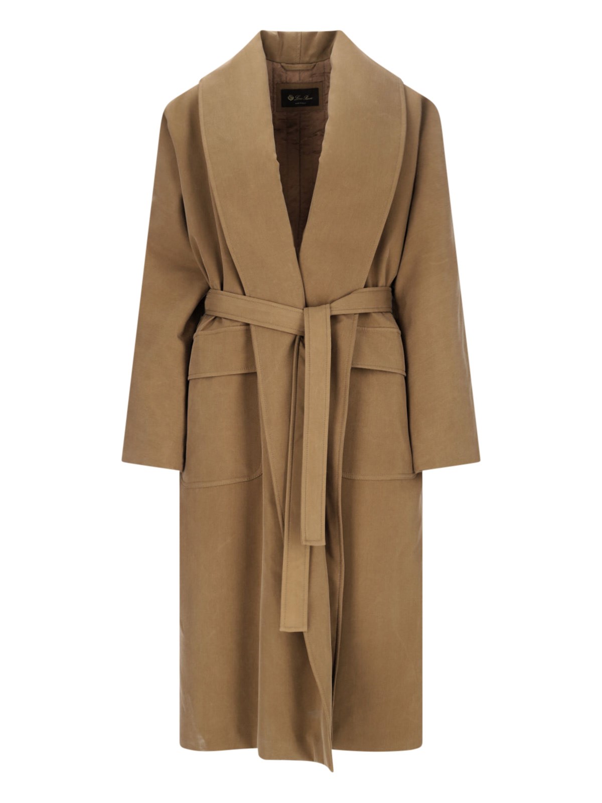 Loro Piana 'dwight' Belted Coat In Brown