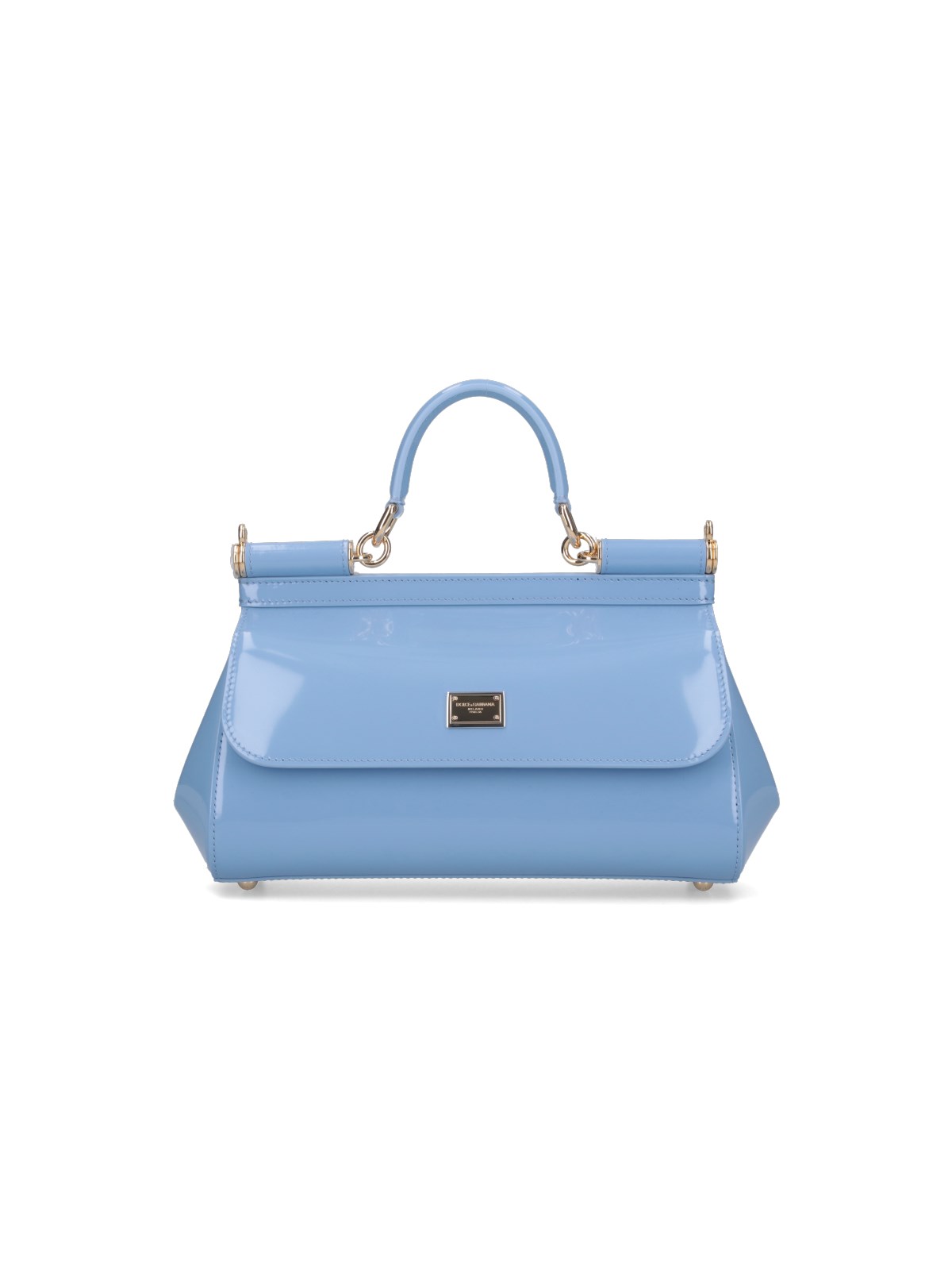 Shop Dolce & Gabbana 'sicily' Medium Elongated Handbag In Light Blue