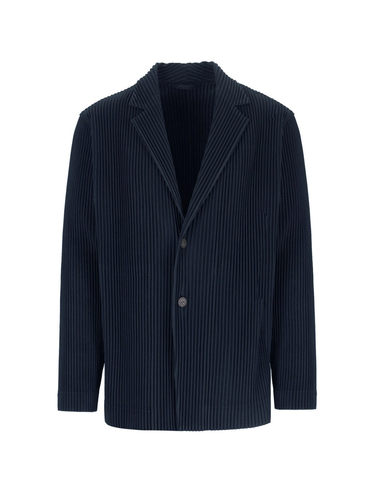 Shop Homme Plisse Single-breasted Pleated Blazer In Blue