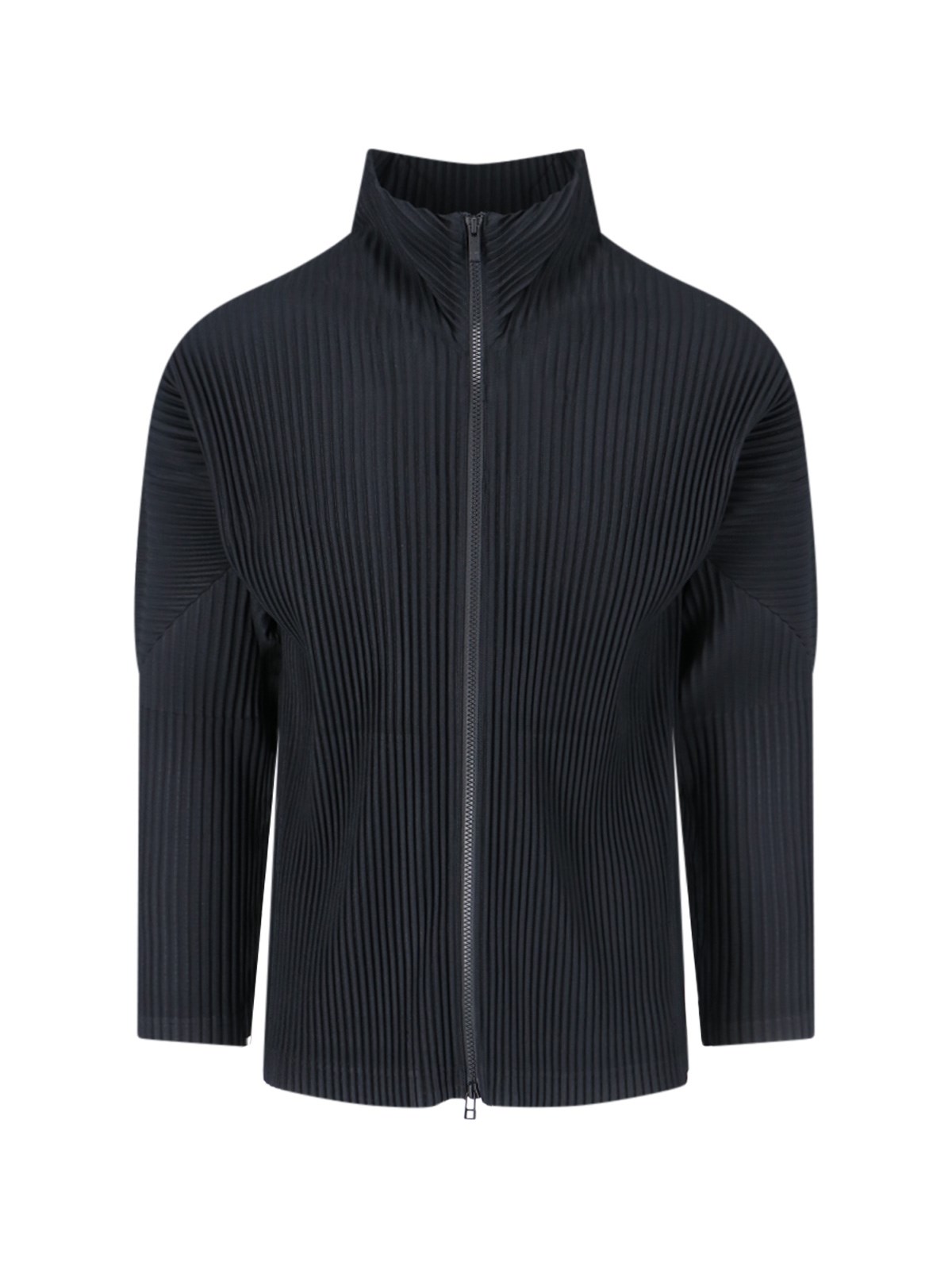 Shop Homme Plisse Pleated Zip Cardigan In Black  