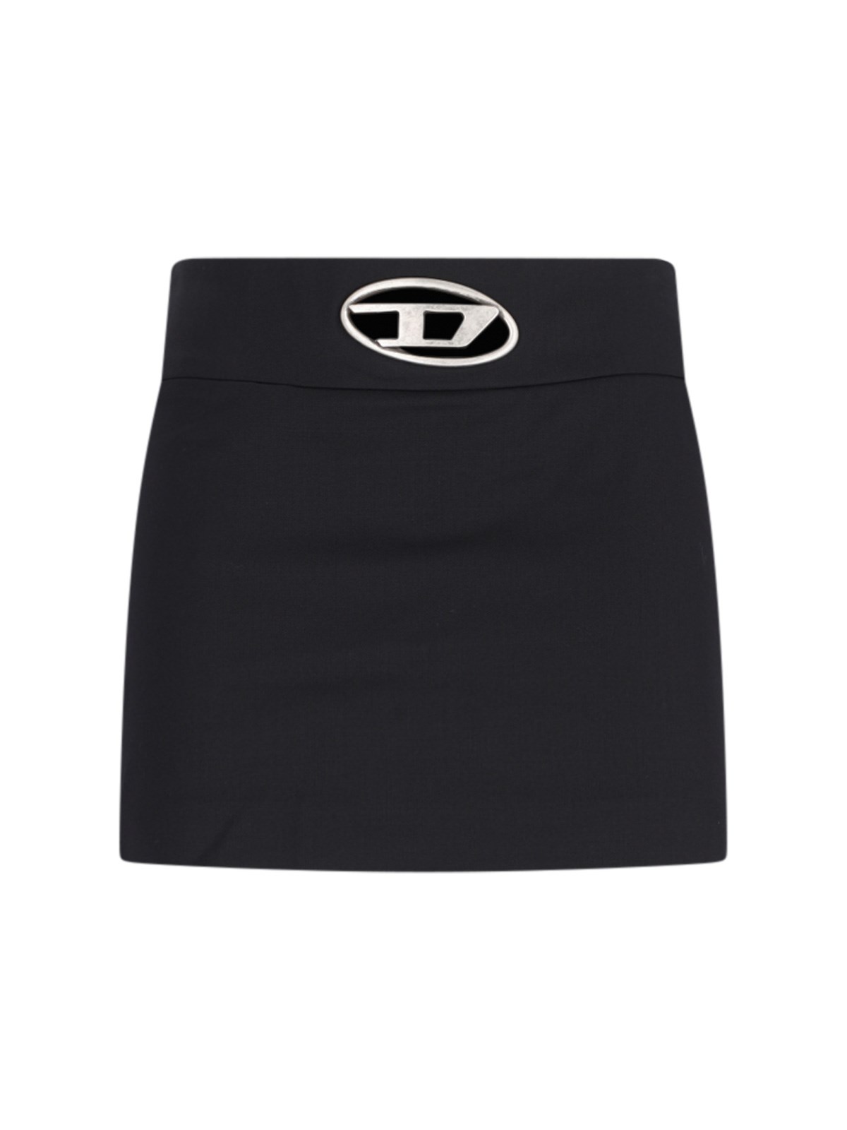 Shop Diesel "o-dixy" Logo Mini Skirt In Black  