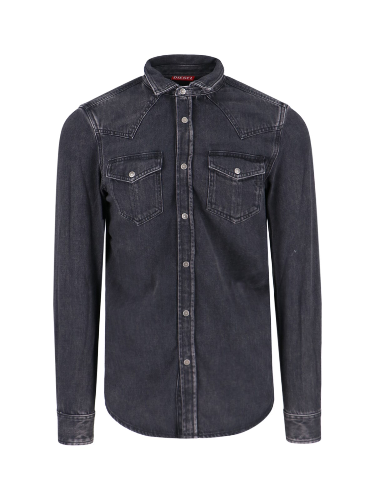 Shop Diesel 'd-vega' Denim Shirt In Black  